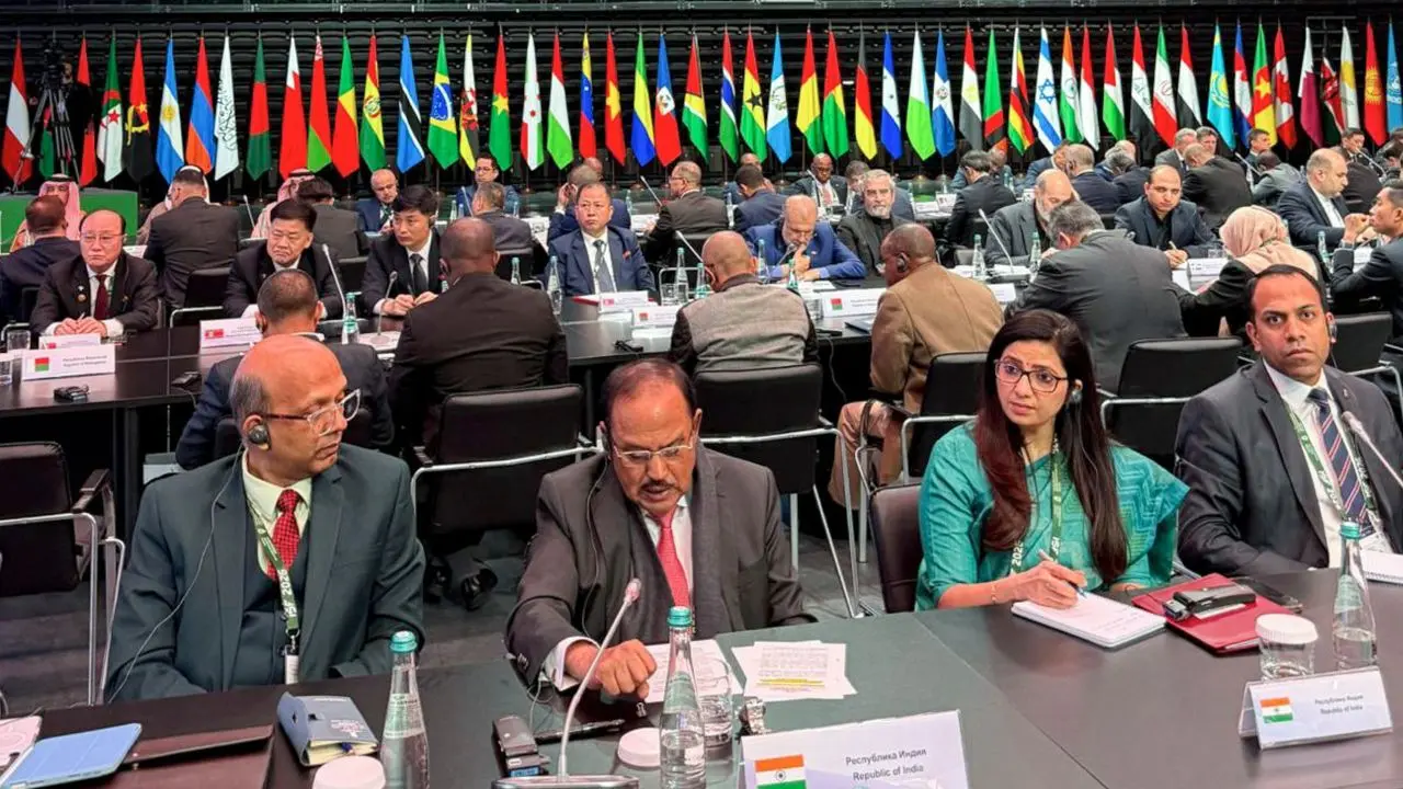 NSA Ajit Doval during the first International Security Forum and the 14th Meeting of High Representatives for Security Matters. Pic/PTI